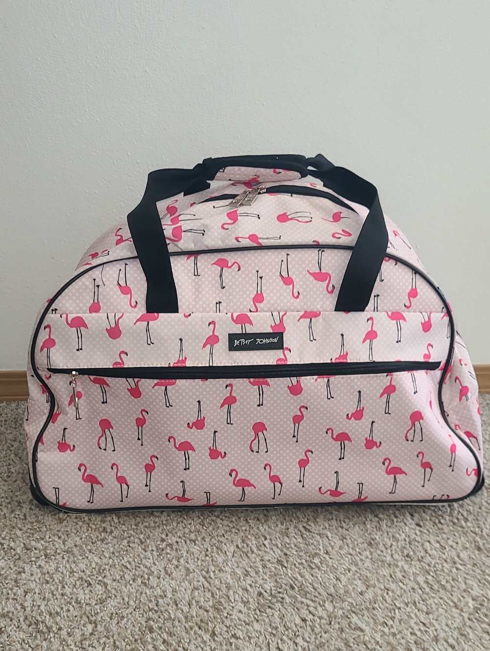 Betsey Johnson Pink Flamingo Travel Duffle Bag